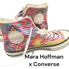 Mara Hoffman X Converse Chuck Taylor Collaboration Rainbow High Tops Nwt Men’s 7 / Women’s 9 Converse Multicolor Sneakers For Spring, Chuck Taylor Lugged, Low Top Tennis Shoes, Converse Slip On, Converse Chuck Taylor Low, High Top Chucks, Blue High Tops, Leather Converse, Low Top Converse