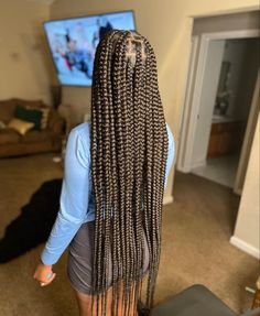 Sky Blue Hair Dye, Braids Art, Blue Hair Dye, Sky Blue Hair, Large Knotless, Large Box Braids, Big Box Braids Hairstyles, Big Personality, Box Braids Hairstyles For Black Women