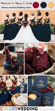 wedding color scheme for navy and burgundy