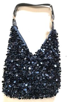 This cool purse is fully beaded with sequins and beads (Front & Back), shaped & has a beaded handle. Perfect for pairing up with your costume or to carry with you to the party! Summer Party Embellished Bags, Embellished Party Bags For Summer, Embellished Evening Bag For Summer, Embellished Evening Bags For Summer, Summer Evening Sequined Shoulder Bag, Glamorous Beaded Bags For Night Out, Blue Shoulder Bag For Summer Evenings, Handmade Blue Party Bags, Blue Summer Evening Shoulder Bag