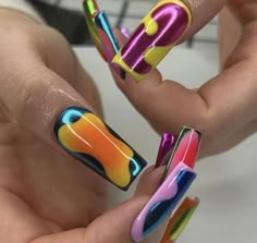 Girl Pranks, Nail Design Glitter, Hippie Nails, Her Nails, Unique Acrylic Nails, Get Nails, Fire Nails, Funky Nails, Dream Nails