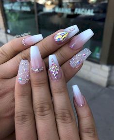 Pin by Danielle Hefner on Nail art Nails design with rhinestones Diamond Nail Art Design, Ongles Bling Bling, Fresh Nails, Prom Nails Red, Prom Nails Silver, Bling Nail Art, Diamond Nail Art, Unanswered Questions, Wedding Nails French