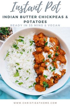 Instant Pot Indian, Chickpea And Potato Curry, Instapot Recipes Chicken, Vegan Chickpea Recipes, Meal For Dinner, Chickpeas Recipe, Instant Pot Recipes Vegetarian, Butter Potatoes, Vegan Instant Pot Recipes