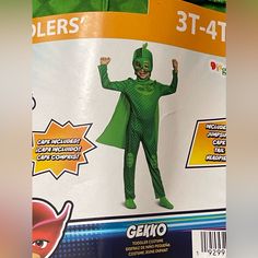 a person in a green costume standing up