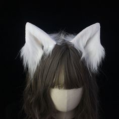 White/Black/Pink Handmade Faux Fur Fox Ears KC/Hairclip Toothless Hoodie, Lol Cosplay, Pink Hairband, Handmade Hairpin, Horn Headband, Pink Costume, Fox Ears, Cat Animal