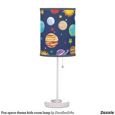 a lamp that has planets on it