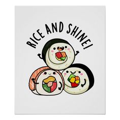 three cartoon snowmen with the words rice and shinnel on it's face