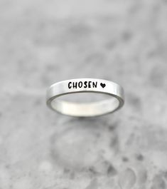 Self Love Ring, Personalized Stackable Rings, Semicolon Ring, Christian Ring, Pewter Ring, Memorial Ring, Mom Ring, Zierlicher Ring, Faith Love