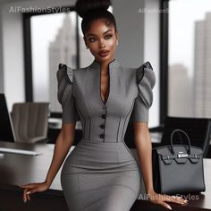 Stay effortlessly stylish with our wardrobe essentials. From office chic to weekend vibes: we've got you covered. welcome to the world of #AiFashionStyles, where my passion for fashion illustration meets the cutting-edge capabilities of AI. Ready to dive into the future of fashion? Let's make magic together! #ankarastyles #BlackAIart #BlackAI #fashiondesigner #digitalart #digitalartfashion #owanbenaija #aifashion #asoebibella #digitaldesigner #aifashiondesign #techdesign#sugarweddings #wed... Ladies Work Outfits Office Wear, Coperate Outfits For Ladies, Cute Office Outfits, Black Dresses Classy, Work Dresses For Women, Office Outfits Women