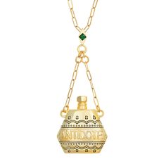 Little Rooms Antidote Necklace Poison Necklace, Making Perfume, Perfume Necklace, Bottle Necklace, Celestial Jewelry, Antique Inspiration, Charm Rings, Mesopotamia, Emerald Stone