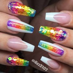 Pointy Nails, Colorful Nail, Colorful Nail Designs, Rainbow Nails, Best Acrylic Nails