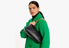 Meet Grace. Done in smooth leather this chain shoulder bag is equal parts structured chic and endlessly versatile. | Kate Spade Grace Chain Shoulder Bag, Black Kate Spade Luxury Shoulder Bag With Leather Handles, Luxury Kate Spade Shoulder Bag For Formal Occasions, Shoulder Bag Black, Chain Shoulder Bag, Kate Spade Bag, Smooth Leather, Kate Spade, Shoulder Bag, Chain