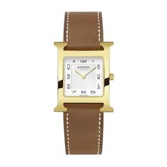 Hermès Watches - Heure H Watch 26 x 26 mm | Manfredi Jewels Hermes Apple Watch, Hermes Watch, White Dial, Steel Watch, Watch Case, Quartz Movement, Quartz Watch, Gold Watch, Leather Watch