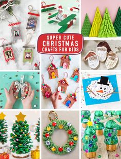 a collage of christmas crafts for kids