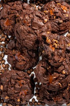 Chocolate chip coffee cookies on a white tray surrounded by coffee beans. Chocolate Coffee Cookies, Coffee Chocolate Chip Cookies, Classic Chocolate Chip Cookies Recipe, Chocolate Slabs, Dark Mysterious, Double Chocolate Chip Cookies