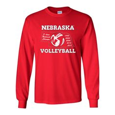 Nebraska Volleyball 5-Time National Champions Long Sleeve Tee Shirt Collegiate Long Sleeve T-shirt With Screen Print, Long Sleeve Team Spirit Tops With Screen Print, Long Sleeve Screen Print Tops For Team Spirit, Long Sleeve Tops With Screen Print For Team Spirit, Collegiate Long Sleeve T-shirt For Fans, Long Sleeve Sports Fan T-shirt For Sports Season, Collegiate Long Sleeve Sports T-shirt, Sports Fan Long Sleeve T-shirt, Long Sleeve T-shirt For Sports Season Fan Merchandise