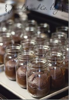 there are many jars with cookies in them