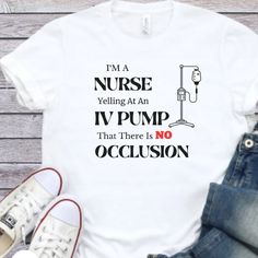 Comes In White Or Other Colors Upon Request! Comment Which Color You Would Like! Nursing Shirts Ideas, Cricut Shirts, Merch Ideas, Cute Nurse, Cute Shirt Designs, Top Funny, Nursing Tshirts, Nursing Shirts, Nursing School