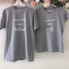 Honeymoon Tshirts, Husband Tshirt, Wife Tshirts, Same Or Different, Bride Clothes, Bridal Robes, Bespoke Wedding, Unique Fonts, Couple Outfits