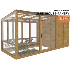 an image of a greenhouse with windows and plants in the planter box on the side