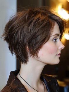 Trendy Short Layered Haircuts for Fresh and Modern Looks 2024 Layer Pixie Haircut, Pixie Bob Haircut Short, Shorter Layered Haircuts, Layered Pixie Haircuts, Low Maintenance Short Haircut, Short Layer, Pixie Bob Haircut, Long Pixie Cuts