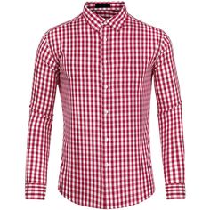 Classic plaid shirts are never out of style to meet your needs on different occasions. Multiple colors for you to choose from, classic colors like black, blue, and pink, other colors like green, red, brown, and purple are also great choices. Made of 100% color, these checkered shirts bring a comfortable feeling when wearing. An essential long-sleeved button-down shirt in your closet to be paired with other clothes. Plaid Slim Fit Cotton Shirt, Slim Fit Plaid Cotton Shirt, Casual Red Dress Shirt For Spring, Casual Gingham Long Sleeve Dress Shirt, Casual Plaid Button-up Dress Shirt, Casual Plaid Cotton Dress Shirt, Plaid Cotton Dress Shirt For Summer, Fitted Gingham Button-up Shirt, Fitted Gingham Casual Shirt