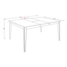 a drawing of a table with measurements for the top and bottom section, including two legs