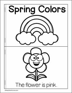 the flower is pink coloring page for spring and fall with two pictures of flowers in black and white