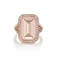 DECO COLLECTION: The SHAY Light Pink Crystal Portrait Gemstone Ring. Details: 18K Gold: 5.28gr White Diamonds: 1.50cts Light Pink Crystal: 10ct Standard Size: 7 US / 54.5 EU Available in Yellow, White and Rose Gold Product Number: SR42 Not sure of sizing? See our chart HERE. Please contact us to further customize the size or gemstone or LIVE CHAT with one of our team now. All of our stones are natural and untreated which may result in slight variances in color, shape and size resulting in beauti Luxury Pink Morganite Jewelry, Luxury Pink Topaz Ring, Pink Morganite Diamond Ring, Elegant Style, Pink Morganite Ring With Gemstone Accents, Exquisite Pink Morganite Jewelry, Elegant Pink Morganite Diamond Ring, Morganite Rings With Gemstone Accents, Fine Jewelry, Fine Jewelry Blush Color With Center Stone, Blush Morganite Jewelry For Formal Occasions