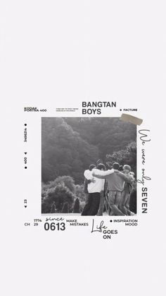 an image of two men hugging each other on a sheet of paper with the words bangtan boys written across it