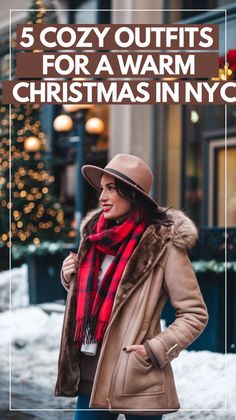 Nyc Christmas Outfit, New York Christmas Outfits, Holiday Packing List, What To Wear In New York, Christmas In New York, York Christmas, Nyc Christmas, Cozy Outfits, Holiday Packing