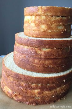 a stack of bread sitting on top of a table