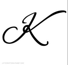 the letter k is inscribed in cursive handwriting