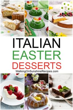 italian easter desserts with text overlay