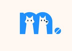 two dogs are standing next to each other in the shape of letters m and w