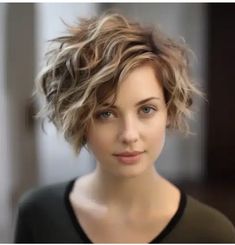 Women’s Short Hairstyles 2023, Short Curly Hair For White Women, Modern Perm Short Hair, Short Curly Green Hair, Wavy Short Shag, Short Hair Perm Women, Short Hair Perms, Soft Perm Short Hair, Perms For Short Hair Loose