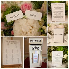 wedding stationery and menus displayed on tables