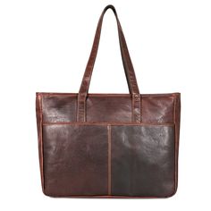 FREE GROUND SHIPPING & FREE MONOGRAMMING! HAND-STAINED BUFFALO LEATHER Carry your everyday essentials inside this large business tote from the Voyager Collection. The bag is handmade from hand-stained buffalo leather that builds a rich, luxurious patina as it ages. Its main compartment features top zip closure for convenience and security. Inside you will find organizer pockets for your personal items, a designated pocket for your laptop, and plenty of space for files, folders, books, and docume Business Leather Tote Bag, Office Leather Tote Bag, Leather-backed Tote Bags For Office, Office Tote Bags With Leather Backing, Business Leather Tote Shoulder Bag, Business Tote Shoulder Bag With Leather Backing, Everyday Tote Briefcase With Leather Backing, Laptop Organization, Leather Business Bag