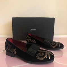 Bought This Pair Around 8 Years Ago In New York Soho D&G Store. I Wear Size 40 Which Is 7, Fits Perfectly Fine. Brand New, Never Worn. Dead Stock ! Everything On My Lists Are 100% Authentic. Please Ask Questions Before Purchase It. Item Will Be Shipped Out Next Day After The Payment Has Been Made. Designer Pointed Toe Loafers For Evening, Luxury Flat Loafers For Party, Luxury Flat Party Loafers, Designer Pointed Toe Loafers For Party, Designer Evening Loafers With Closed Toe, Designer Slip-on Loafers For Party, Designer Almond Toe Loafers For Party, Designer Dress Shoes With Round Toe For Evening, Designer Round Toe Party Loafers