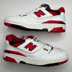 New Balance 550 White Team Red 2020 Size 9 Bb550se1 Brand New Never Worn / Never Tried On 100% Authentic Sporty New Balance Sneakers With Red Sole, Red New Balance Low-top Sneakers, Red Low-top New Balance Sneakers, Red New Balance Sneakers With Boost Midsole, New Balance Red High-top Sneakers, Red High-top New Balance Sneakers, New Balance Shoes Men, New Balance 550 White, Barefoot Running Shoes