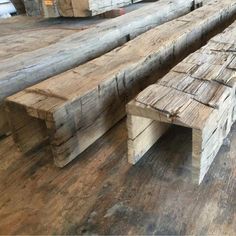 several pieces of wood stacked on top of each other