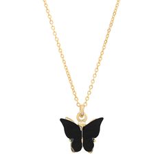 Black Butterfly Necklace - Necklaces -  -  - Azil Boutique Black Butterfly Necklace, Black Glitter Wallpapers, Glitter Wallpapers, Love Butterflies, Butterfly Pendant Necklace, Glitter Wallpaper, Black Butterfly, Black Necklace, Butterfly Charm