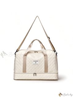 Bird in Bag - Stylish and Spacious Womens Travel Bag with Solid Color Stitching and Versatile All-Match Design Womens Travel Bag, Match Design, Makeup Storage Bag, Beige Pattern, Travel Bags For Women, Toiletries Organization, Makeup Storage, Bird In Bag, Handle Bag