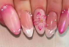 Zola Nails, Pink Beachy Nails, Pink Seashell Nails, Easy Gel X Designs, Hawaiian Flower Nails Hibiscus, Pink Summer Nail Ideas, Nail Inspo Almond Shape, Cute Manicures, Pink Beach Nails