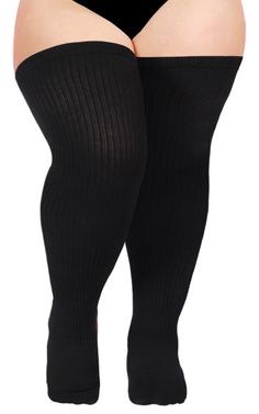 PRICES MAY VARY. 【BRUSHED COTTON WOMEN'S THIGH HIGH SOCKS】: Our women's plus size thigh high socks are made of soft and skin-friendly cotton material, which can be well wrapped around your curve thighs, making you feel more warm and comfortable. In addition, our thigh high socks are very breathable, so that you will not feel stuffy even when wearing in hot weather. Our plus size socks are machine washable but be sure to wash them in cold water (do not use any bleach). 【TRULY PLUS SIZE THIGH HIGH Plus Size Thigh High Socks, Thigh High Socks Plus Size, Plus Size Thigh, Lace Stockings, Leg Warmer, Sock Game, Elegant Baby, Over The Knee Socks, Thigh High Socks