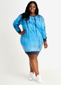 A grown-up twist on a beloved childhood classic, this carefree plus size sweatshirt dress is as effortless as it gets. Plus Size Oversized Sweatshirt Dress, Cheap Oversized Crew Neck T-shirt Dress, Oversized Hooded Cotton Sweatshirt Dress, Oversized Tie-dye Long Sleeve Sweatshirt, Tie-dye Long Sleeve Loungewear Sweatshirt, Plus Size Sweatshirt, Oversize Sweatshirt, Plus Size Trendy, Cute Comfy