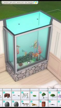 Ts4 Aquarium, Sims 4 Aquarium Build, Sims 4 Cc Aquarium Wall, Sims 4 Pond Cc, Sims 4 Elevator, Sims 4 Aquarium Cc, Sims 4 Building Tips, Sims 4 Interior Ideas, Sims 4 Aquarium