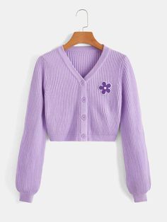 Lavender Outfit, Purple Clothing, Woolen Clothes, Floral Coat, Purple Fits, Brown Tops, Shein Outfits, Purple Girls, Purple Outfits