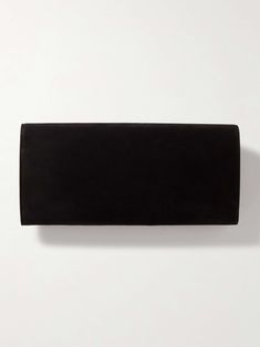 Chic Evening Suede Bags, Black Suede Bag For Formal Occasions, Black Velvet Evening Bag For Formal Occasions, Chic Velvet Evening Bag, Elegant Black Velvet Evening Bag, Evening Rectangular Bag With Suede Lining, Black Leather Evening Bag For Events, Formal Suede Bags, Modern Black Clutch For Events