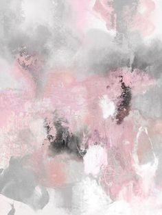 an abstract painting with pink and grey colors